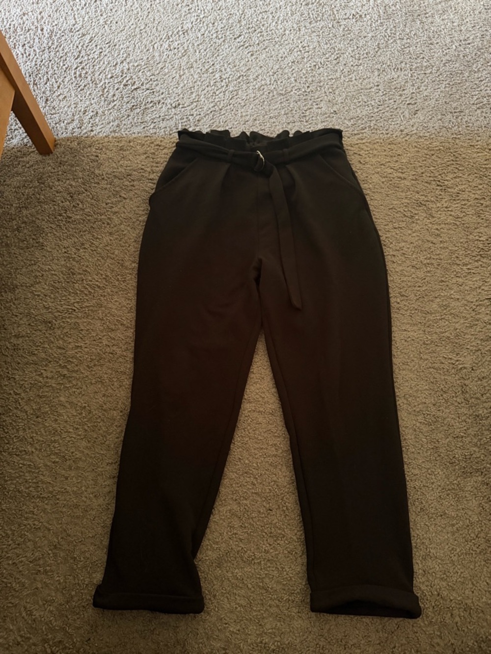 No Boundaries Black Paperbag Waist Trousers